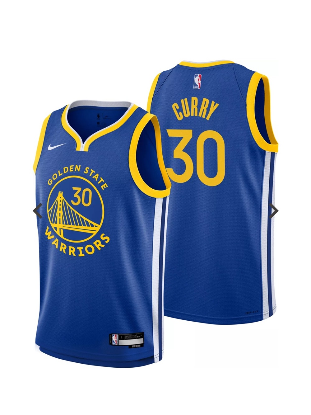 Nike Golden State Warriors Stephen Curry #30 Royal Blue Jersey - YL